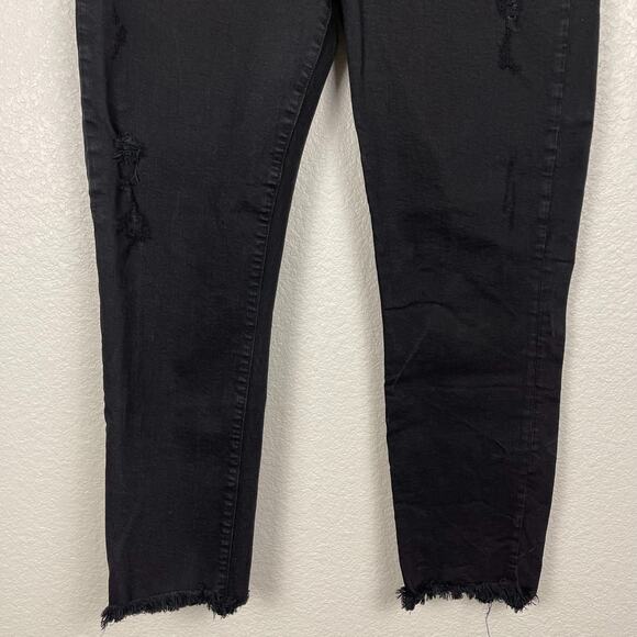 Agolde Sophie High Rise Skinny Crop Jeans Harlow Destructed Size 32 Grunge Emo - Picture 8 of 16